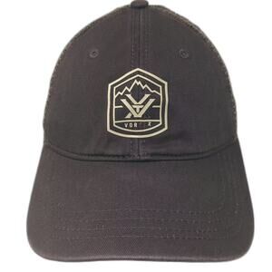 Vortex Trucker Hat Brown Beige OS Snapback Mesh Graphic Shield Mountain Logo